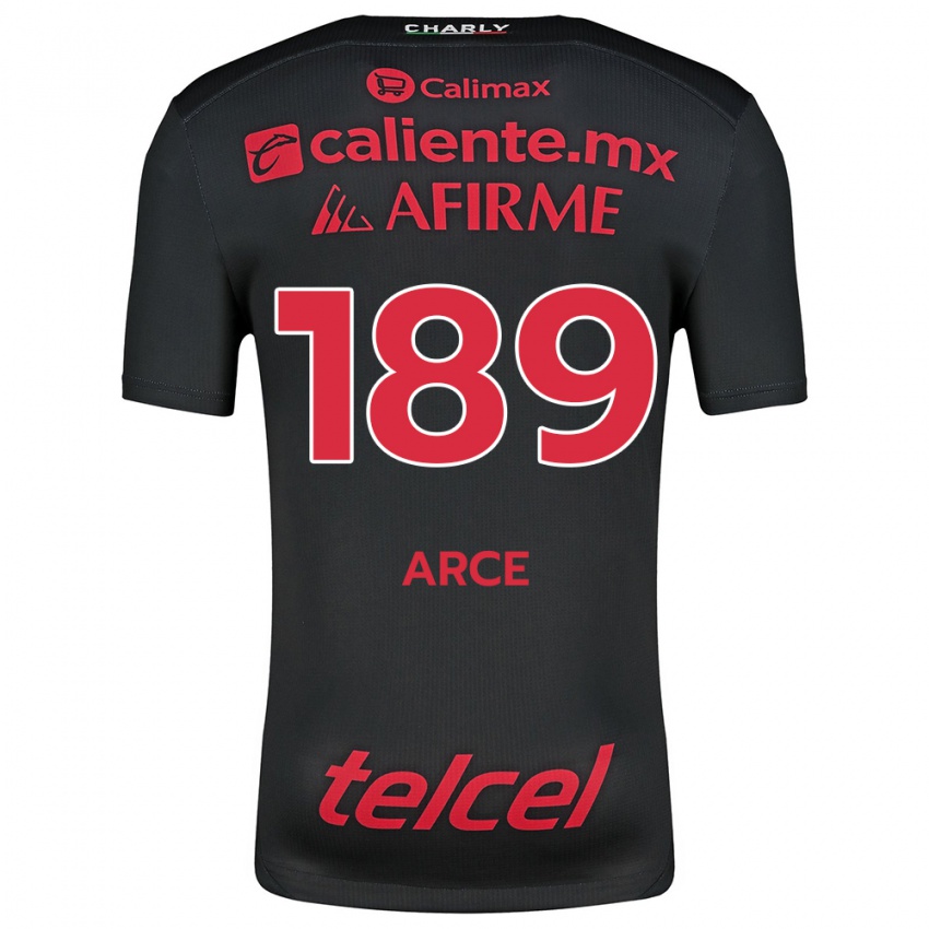 Kinder Diego Arce #189 Schwarz Rot Heimtrikot Trikot 2024/25 T-Shirt