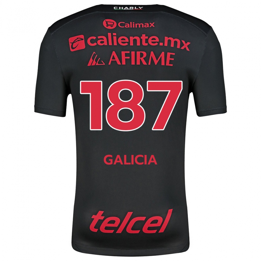 Kinder Carlos Galicia #187 Schwarz Rot Heimtrikot Trikot 2024/25 T-Shirt