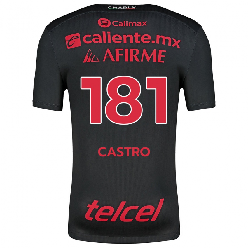 Kinder José Castro #181 Schwarz Rot Heimtrikot Trikot 2024/25 T-Shirt