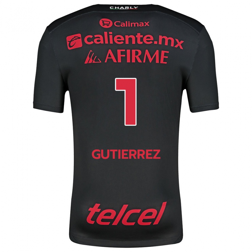 Kinder Alejandra Gutiérrez #1 Schwarz Rot Heimtrikot Trikot 2024/25 T-Shirt