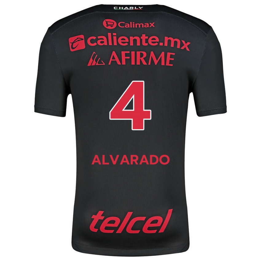 Kinder Mónica Alvarado #4 Schwarz Rot Heimtrikot Trikot 2024/25 T-Shirt