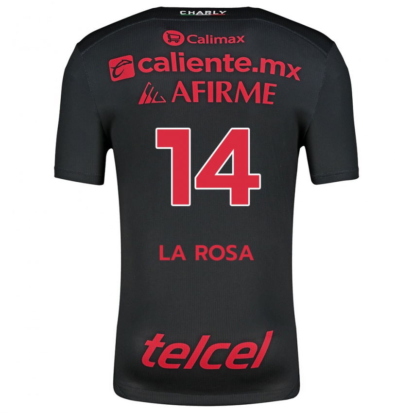 Kinder Joselyn De La Rosa #14 Schwarz Rot Heimtrikot Trikot 2024/25 T-Shirt