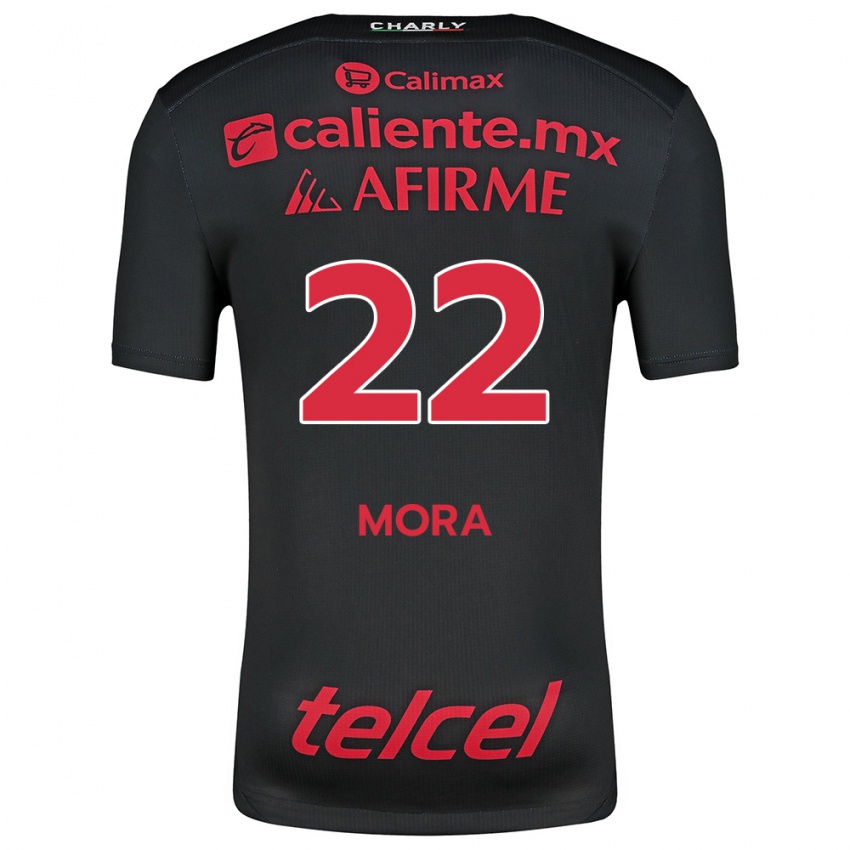 Kinder Bianca Mora #22 Schwarz Rot Heimtrikot Trikot 2024/25 T-Shirt