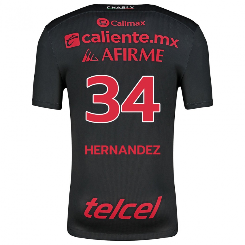 Kinder Kimberly Hernández #34 Schwarz Rot Heimtrikot Trikot 2024/25 T-Shirt