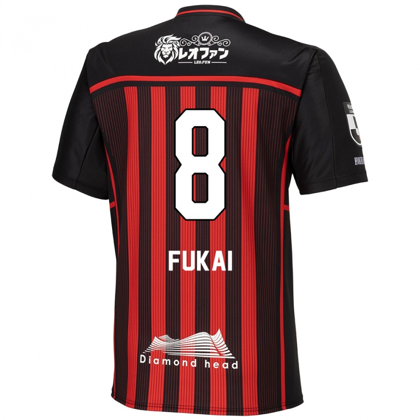 Kinder Kazuki Fukai #8 Rot Schwarz Heimtrikot Trikot 2024/25 T-Shirt