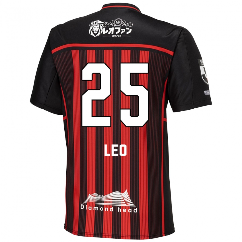 Kinder Leo Osaki #25 Rot Schwarz Heimtrikot Trikot 2024/25 T-Shirt