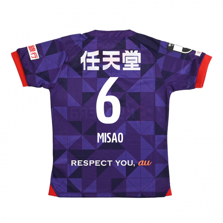 Kinder Yuto Misao #6 Lila Weiß Heimtrikot Trikot 2024/25 T-Shirt