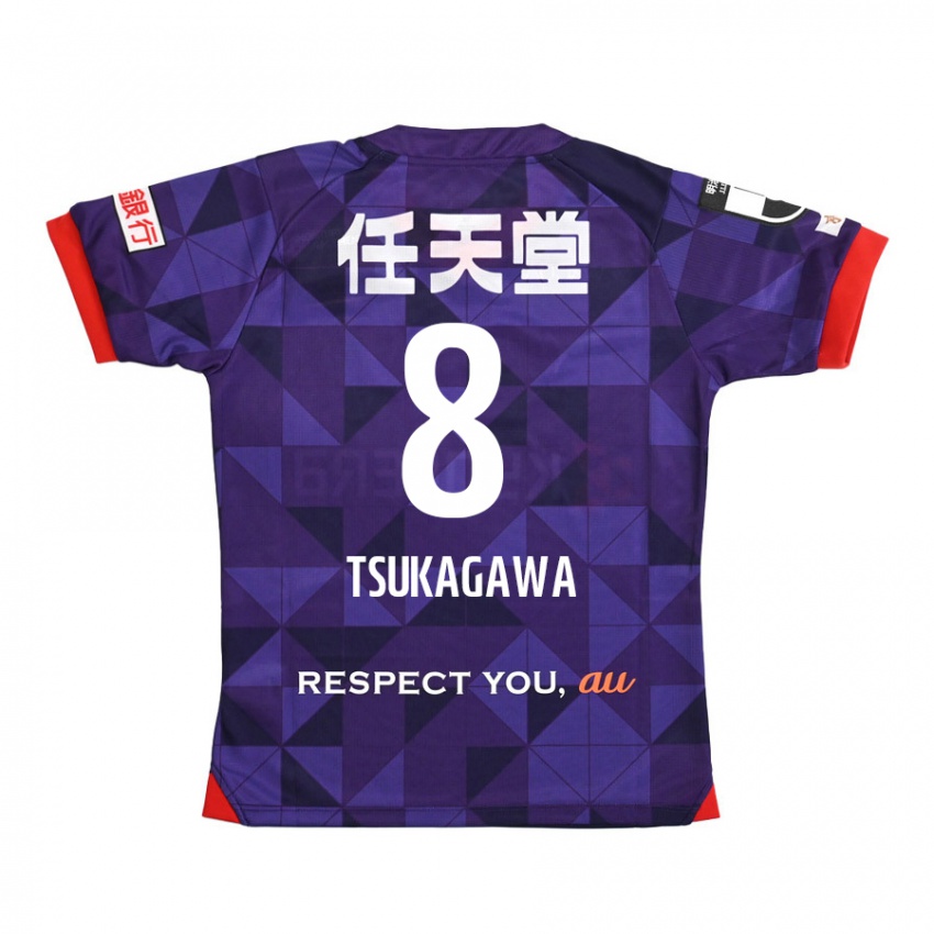 Kinder Koki Tsukagawa #8 Lila Weiß Heimtrikot Trikot 2024/25 T-Shirt