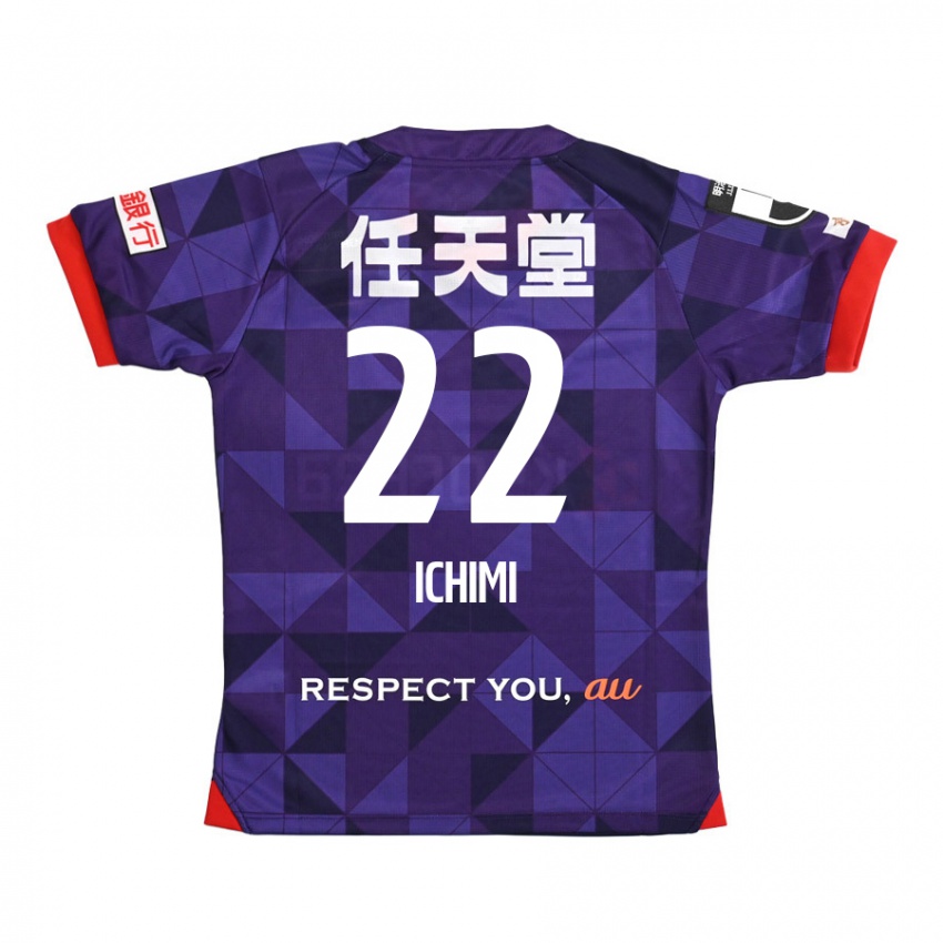 Kinder Kazunari Ichimi #22 Lila Weiß Heimtrikot Trikot 2024/25 T-Shirt