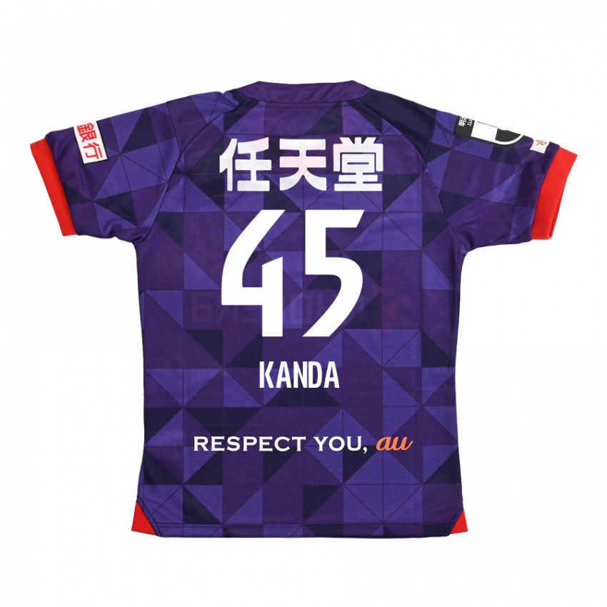 Kinder Kotaro Kanda #45 Lila Weiß Heimtrikot Trikot 2024/25 T-Shirt