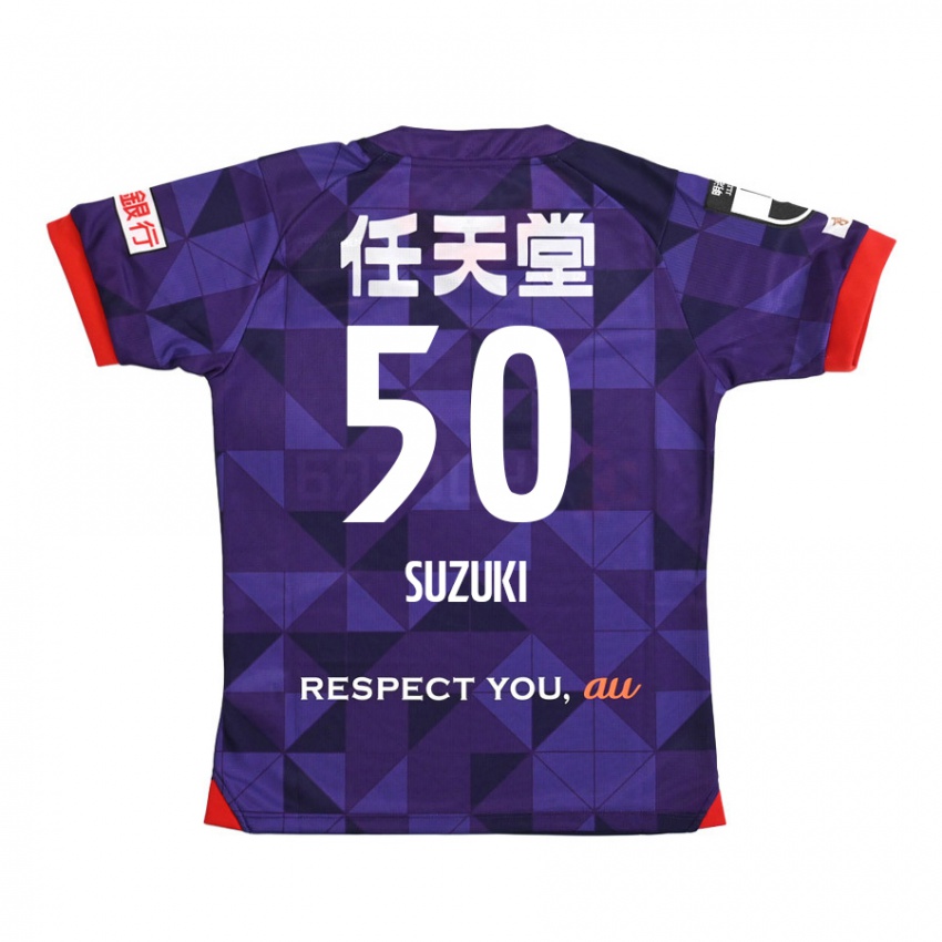 Kinder Yoshinori Suzuki #50 Lila Weiß Heimtrikot Trikot 2024/25 T-Shirt