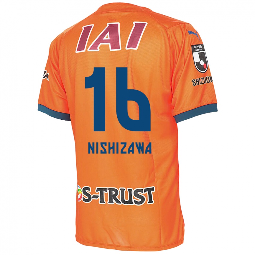 Kinder Kenta Nishizawa #16 Orange Blau Heimtrikot Trikot 2024/25 T-Shirt