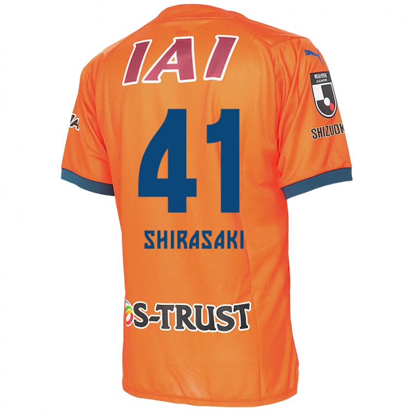 Kinder Ryohei Shirasaki #41 Orange Blau Heimtrikot Trikot 2024/25 T-Shirt