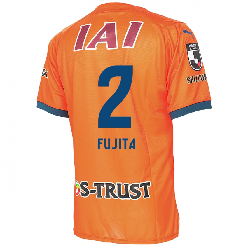 Kinder Shunsuke Fujita #2 Orange Blau Heimtrikot Trikot 2024/25 T-Shirt