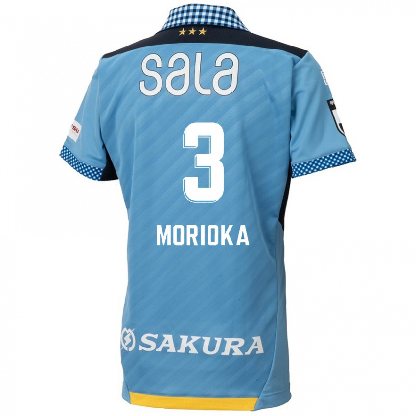 Kinder Riku Morioka #3 Blau Schwarz Heimtrikot Trikot 2024/25 T-Shirt