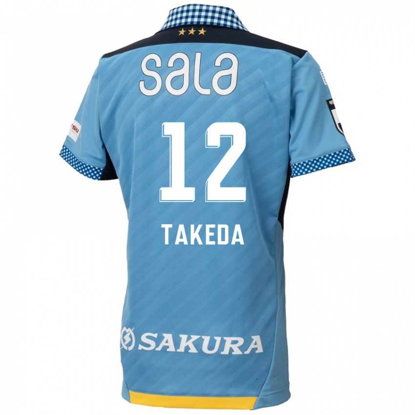 Kinder Yusei Takeda #12 Blau Schwarz Heimtrikot Trikot 2024/25 T-Shirt