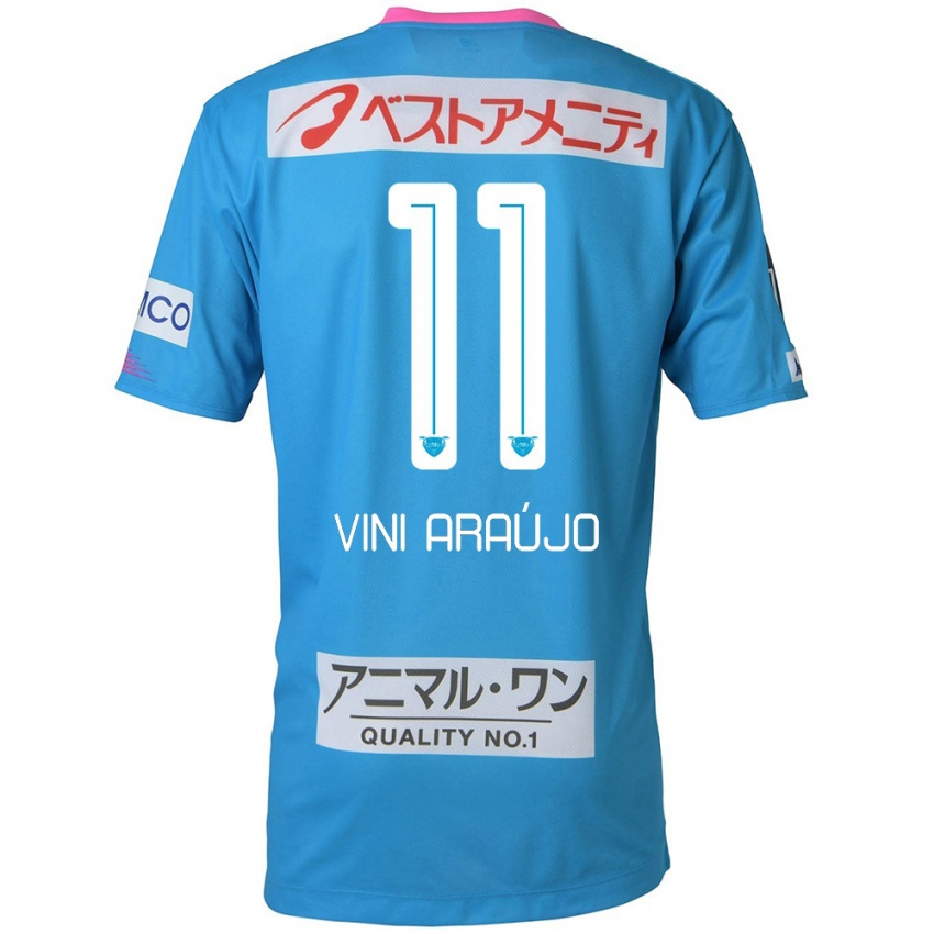 Kinder Vinícius Araújo #11 Blau Rosa Heimtrikot Trikot 2024/25 T-Shirt