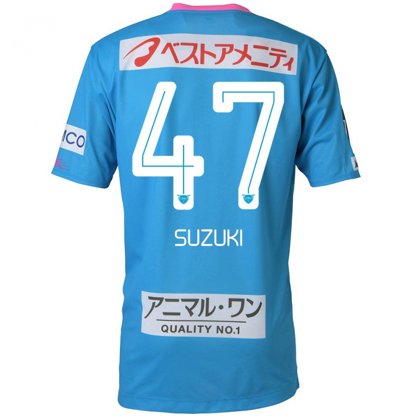 Kinder Daichi Suzuki #47 Blau Rosa Heimtrikot Trikot 2024/25 T-Shirt