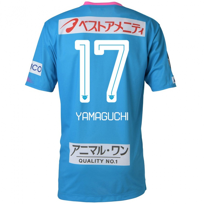 Kinder Hikaru Yamaguchi #17 Blau Rosa Heimtrikot Trikot 2024/25 T-Shirt