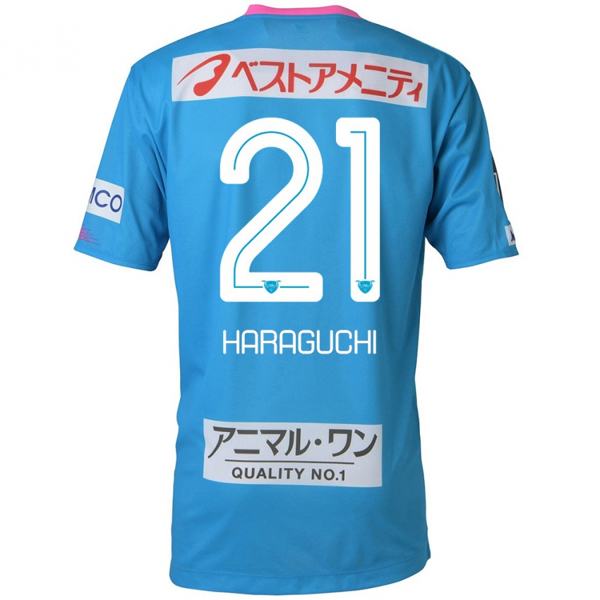 Kinder Konosuke Haraguchi #21 Blau Rosa Heimtrikot Trikot 2024/25 T-Shirt