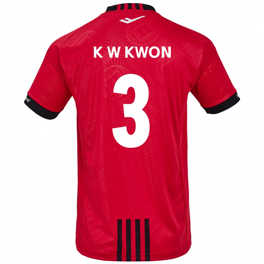 Kinder Wan-Kyu Kwon #3 Rot Schwarz Heimtrikot Trikot 2024/25 T-Shirt