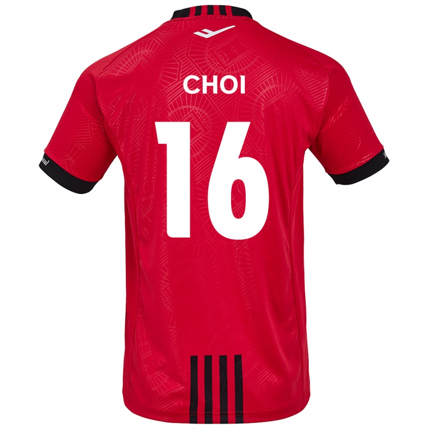 Kinder Jun Choi #16 Rot Schwarz Heimtrikot Trikot 2024/25 T-Shirt