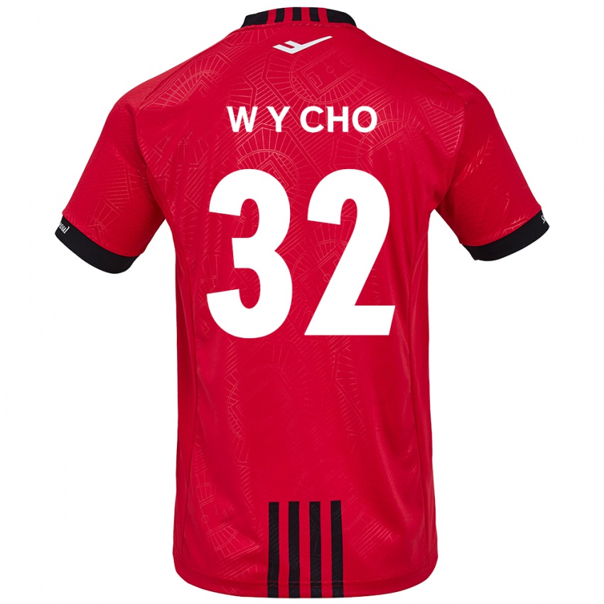 Kinder Young-Wook Cho #32 Rot Schwarz Heimtrikot Trikot 2024/25 T-Shirt