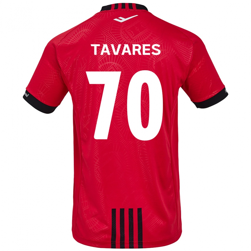 Kinder Ronaldo Tavares #70 Rot Schwarz Heimtrikot Trikot 2024/25 T-Shirt