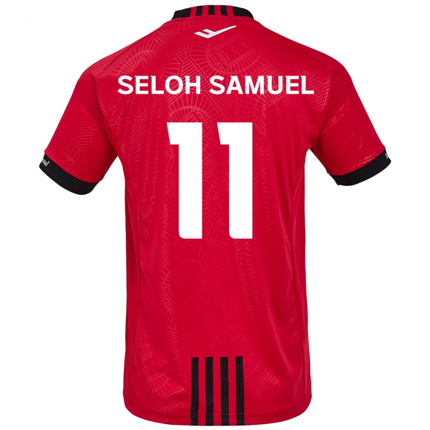 Kinder Gbato Seloh Samuel #11 Rot Schwarz Heimtrikot Trikot 2024/25 T-Shirt