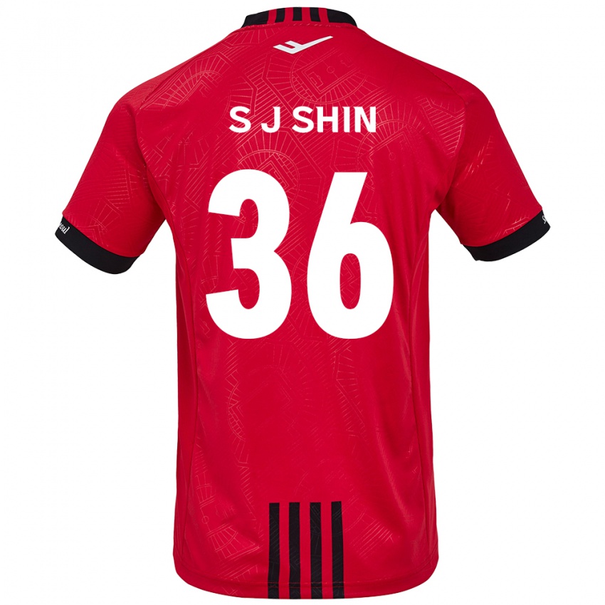 Kinder Ji-Seop Shin #36 Rot Schwarz Heimtrikot Trikot 2024/25 T-Shirt