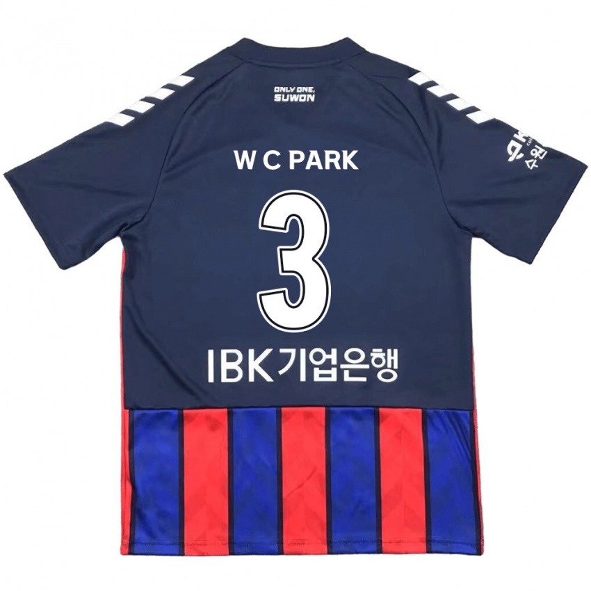 Kinder Cheol-Woo Park #3 Blau Rot Heimtrikot Trikot 2024/25 T-Shirt