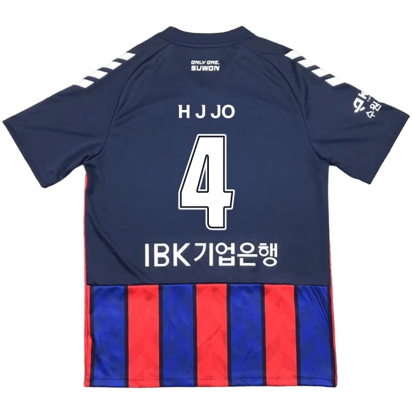 Kinder Jun-Hyun Jo #4 Blau Rot Heimtrikot Trikot 2024/25 T-Shirt