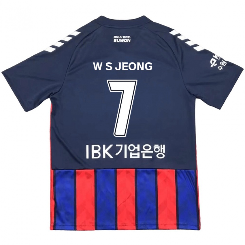 Kinder Seung-Won Jeong #7 Blau Rot Heimtrikot Trikot 2024/25 T-Shirt