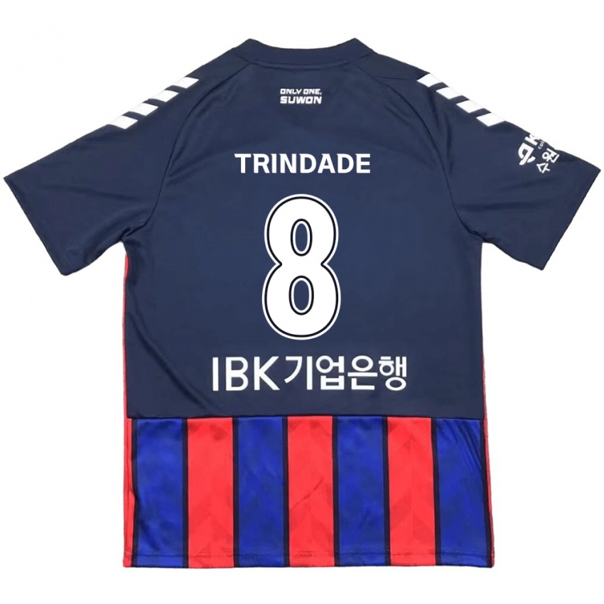 Kinder Matheus Trindade #8 Blau Rot Heimtrikot Trikot 2024/25 T-Shirt