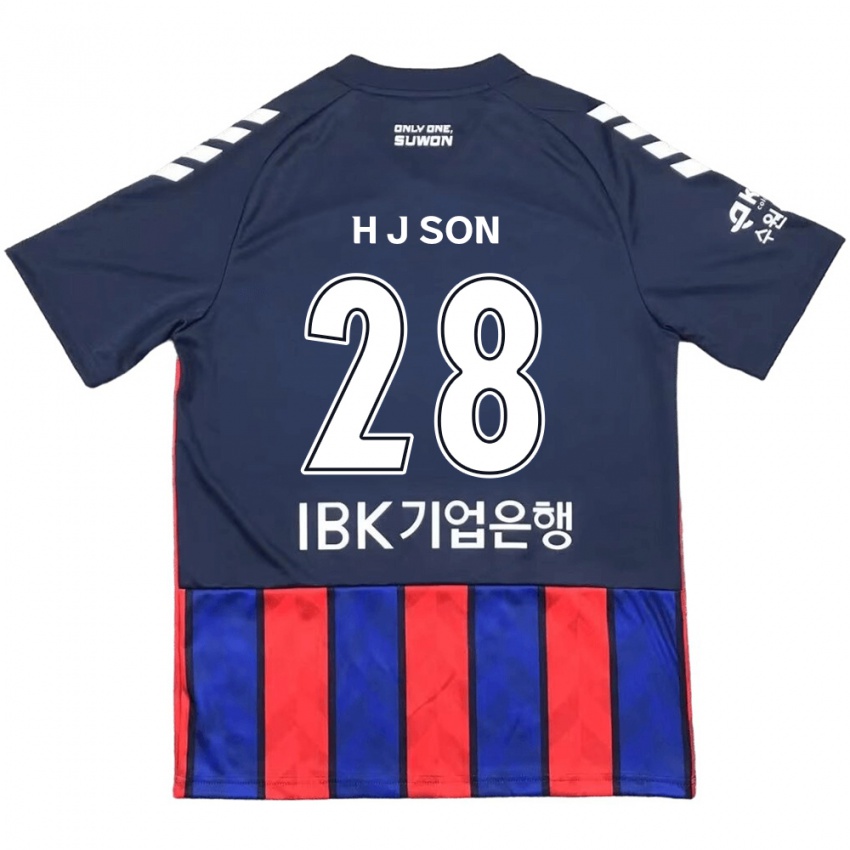 Kinder Jun-Ho Son #28 Blau Rot Heimtrikot Trikot 2024/25 T-Shirt