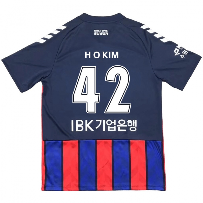 Kinder One-Hyung Kim #42 Blau Rot Heimtrikot Trikot 2024/25 T-Shirt