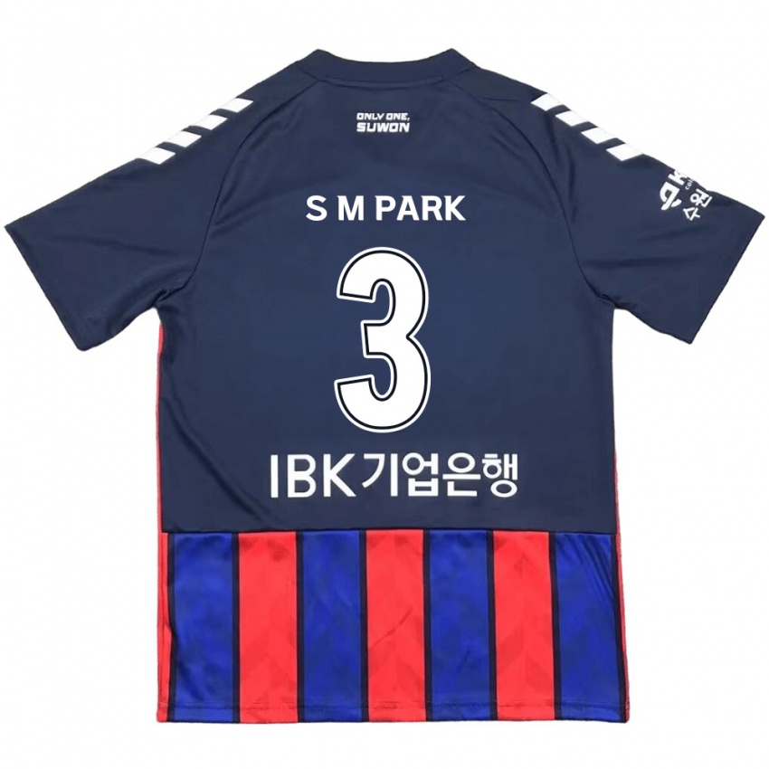 Kinder Min-Seo Park #3 Blau Rot Heimtrikot Trikot 2024/25 T-Shirt