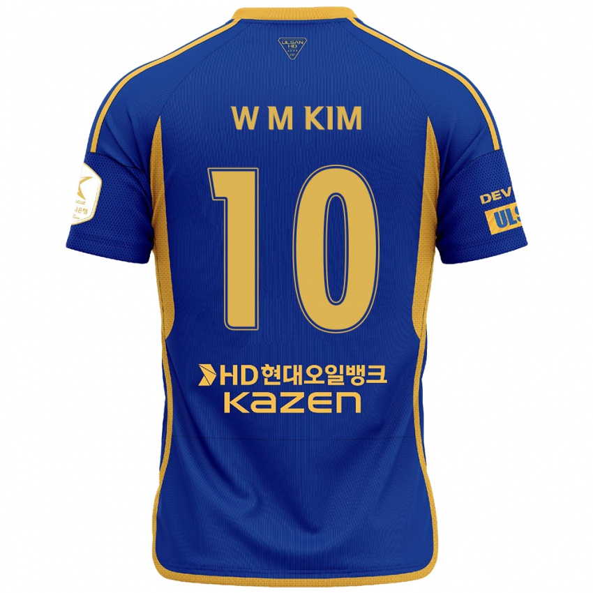 Kinder Min-Woo Kim #10 Blau Gelb Heimtrikot Trikot 2024/25 T-Shirt