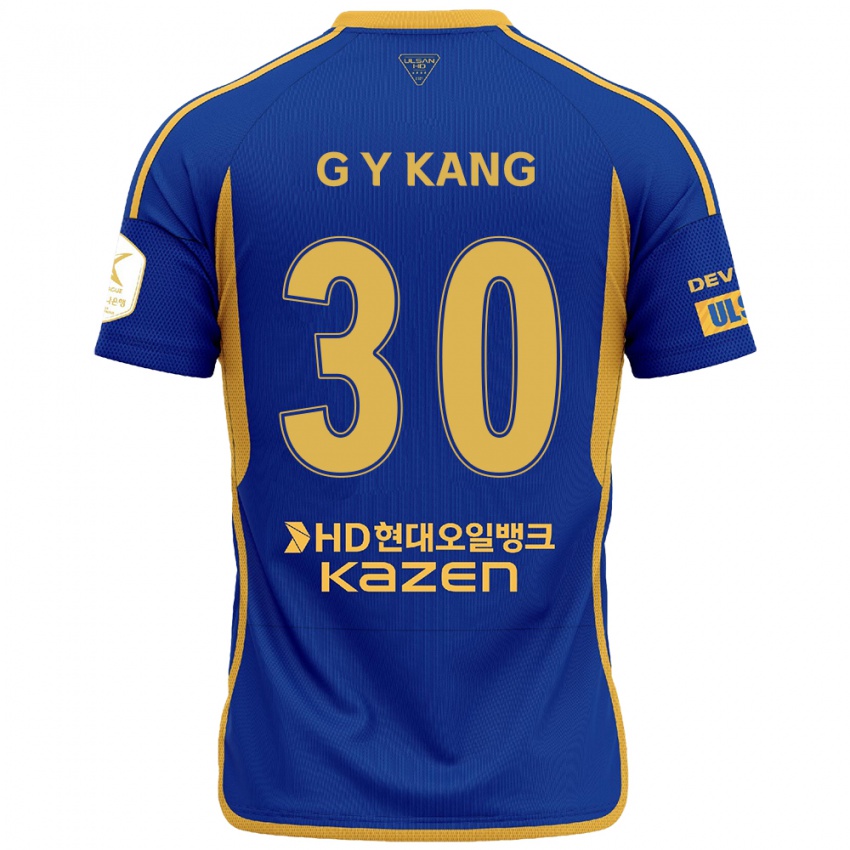 Kinder Yun-Gu Kang #30 Blau Gelb Heimtrikot Trikot 2024/25 T-Shirt