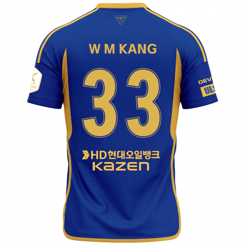 Kinder Min-Woo Kang #33 Blau Gelb Heimtrikot Trikot 2024/25 T-Shirt