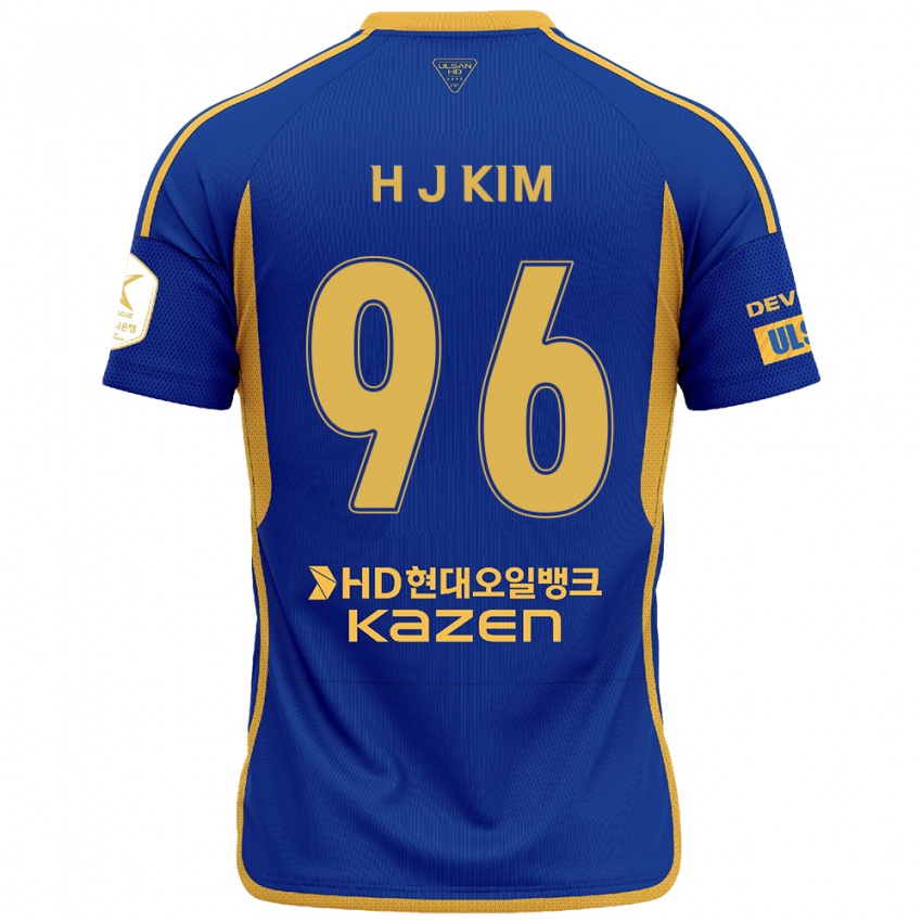 Kinder Ji-Hyun Kim #96 Blau Gelb Heimtrikot Trikot 2024/25 T-Shirt