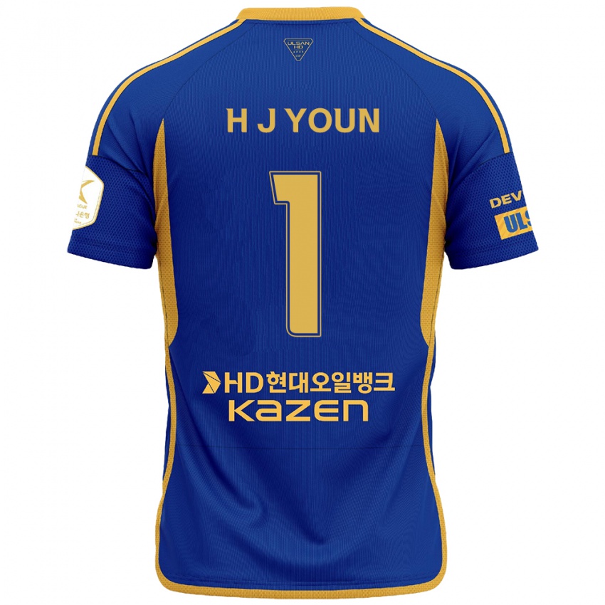 Kinder Je-Hun Youn #1 Blau Gelb Heimtrikot Trikot 2024/25 T-Shirt