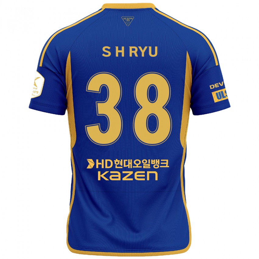 Kinder Hye-Sung Ryu #38 Blau Gelb Heimtrikot Trikot 2024/25 T-Shirt