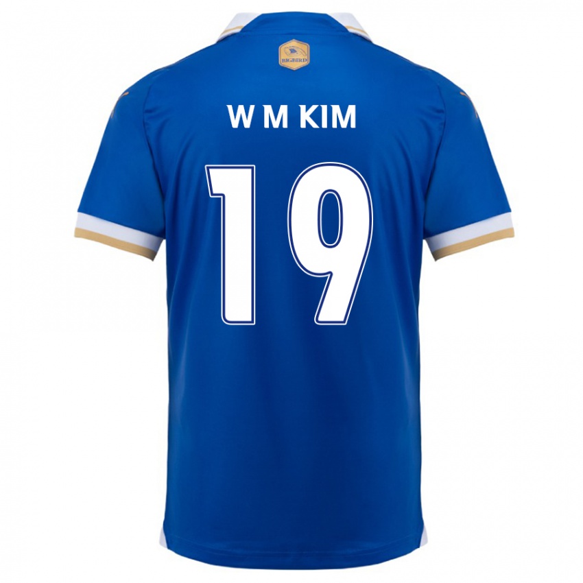 Kinder Min-Woo Kim #19 Blau Weiss Heimtrikot Trikot 2024/25 T-Shirt