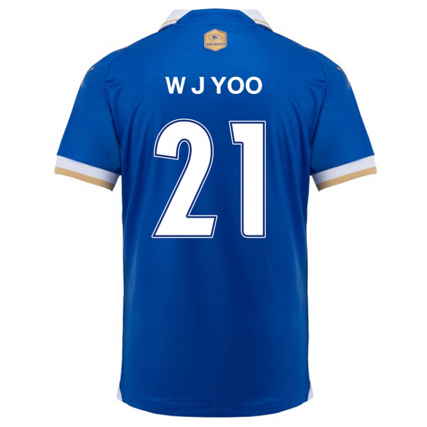 Kinder Jin-Wook Yoo #21 Blau Weiss Heimtrikot Trikot 2024/25 T-Shirt