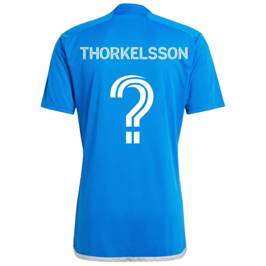 Kinder Róbert Orri Thorkelsson #0 Blau Weiss Heimtrikot Trikot 2024/25 T-Shirt