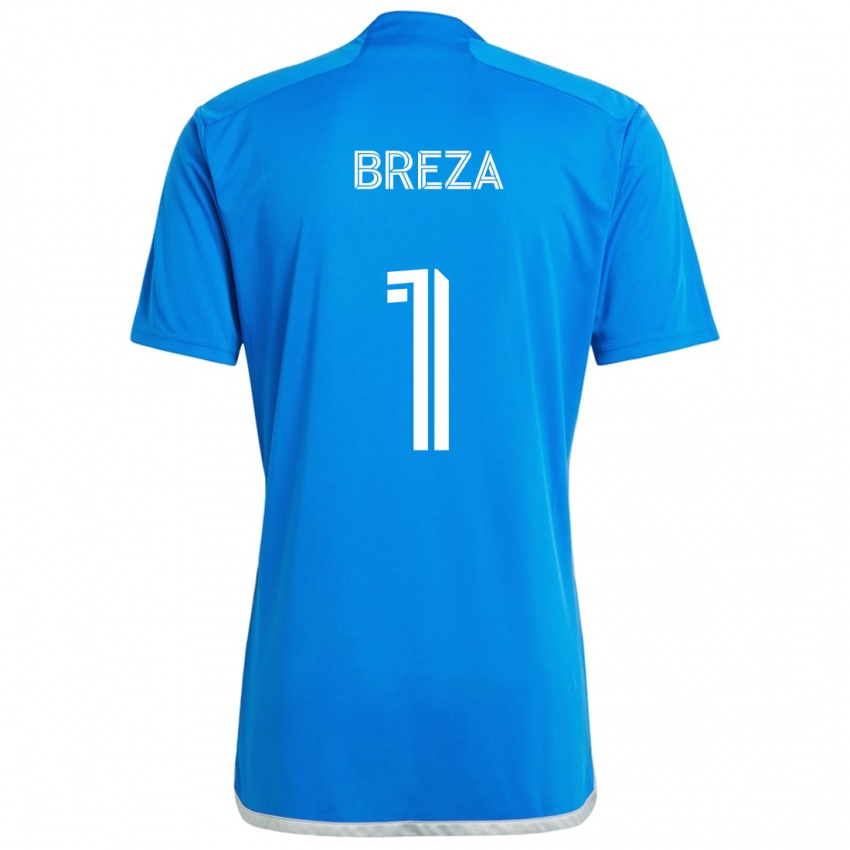 Kinder Sebastian Breza #1 Blau Weiss Heimtrikot Trikot 2024/25 T-Shirt