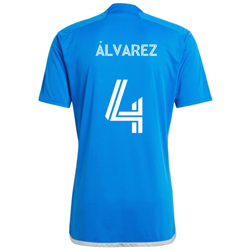 Kinder Fernando Álvarez #4 Blau Weiss Heimtrikot Trikot 2024/25 T-Shirt