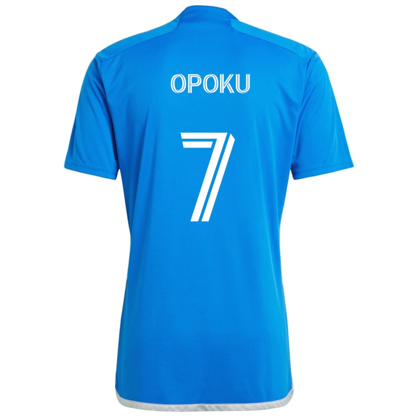 Kinder Kwadwo Opoku #7 Blau Weiss Heimtrikot Trikot 2024/25 T-Shirt