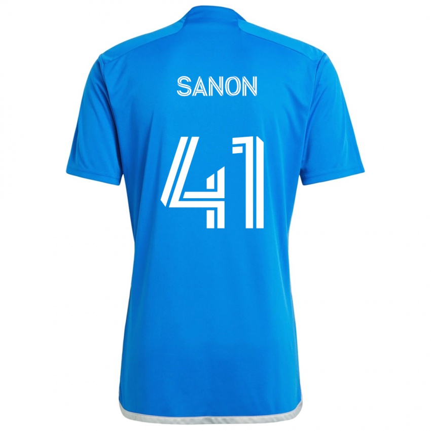 Kinder Jérémy Sanon #41 Blau Weiss Heimtrikot Trikot 2024/25 T-Shirt